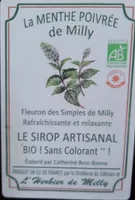 Le sirop artisanal "La menthe poivrée de Milly"