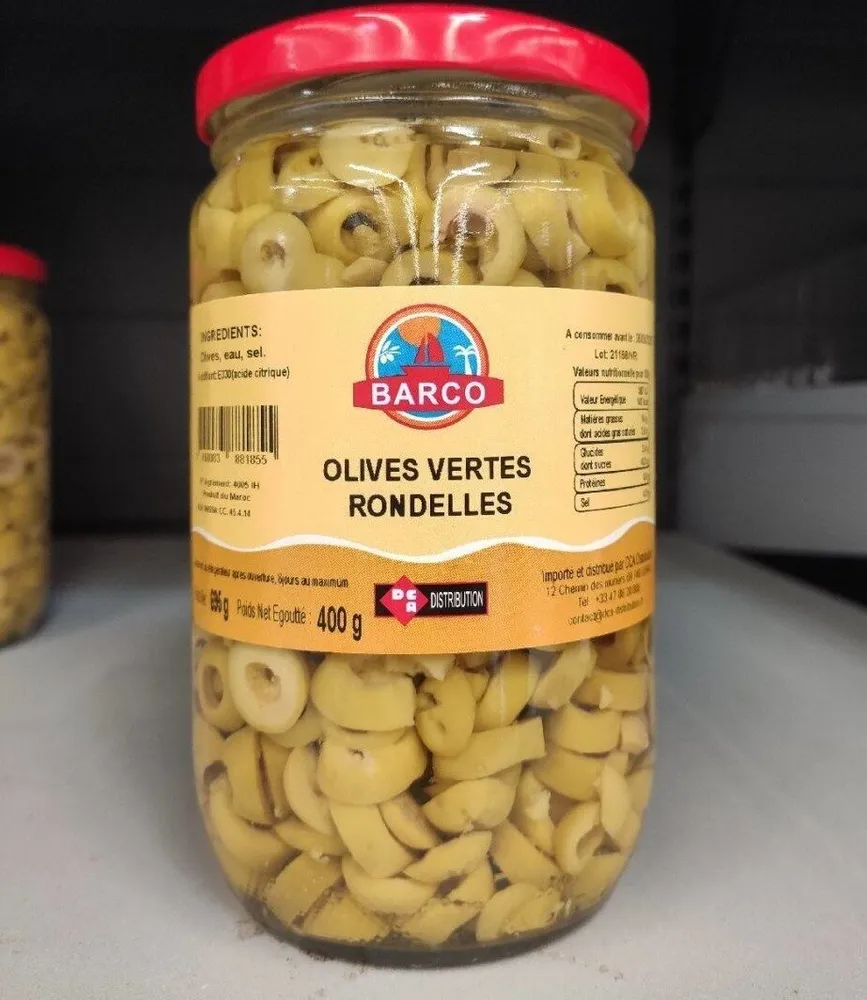 Olives vertes rondelles