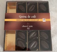Grains de café, chocolat noir fourré ganache café