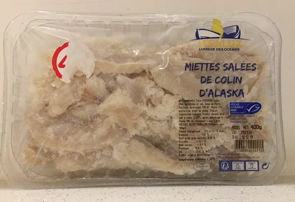 Miettes salées de colin d'Alaska