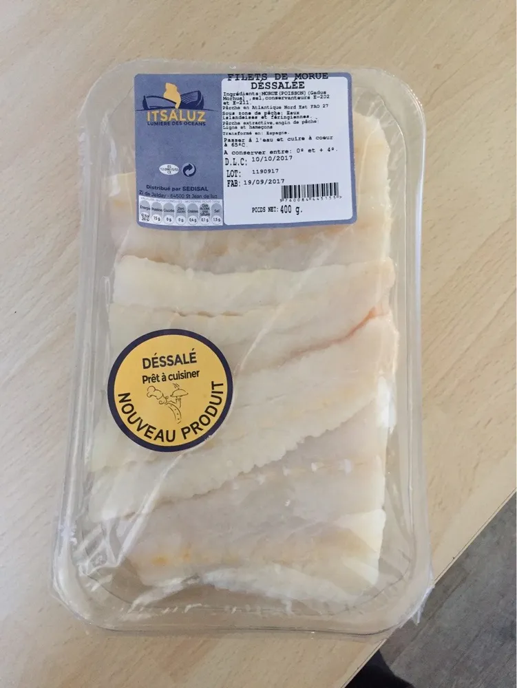 Filets de morue déssalée