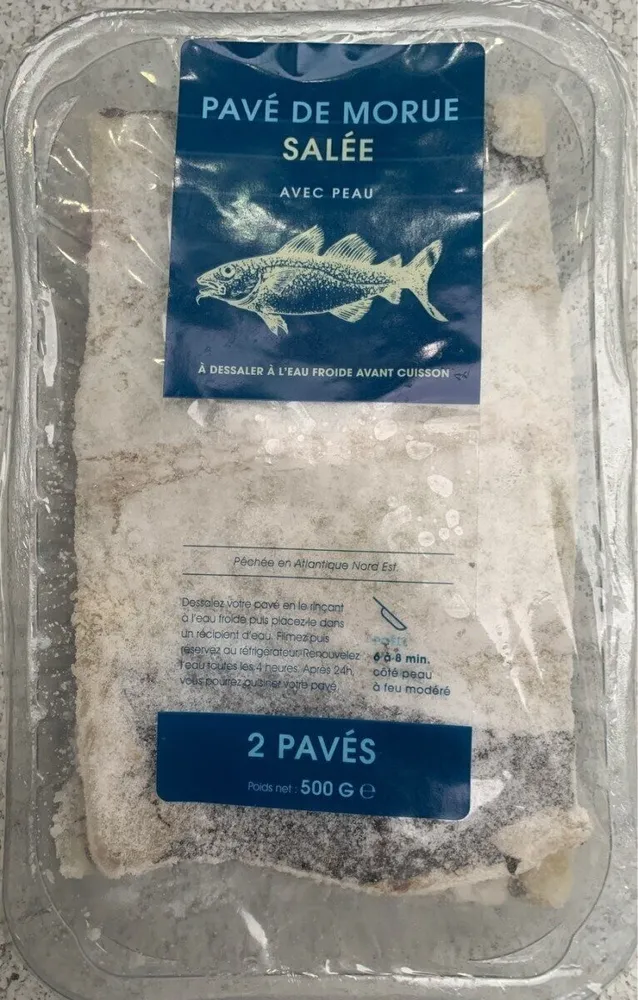 Pavé de Morue salée avec peau