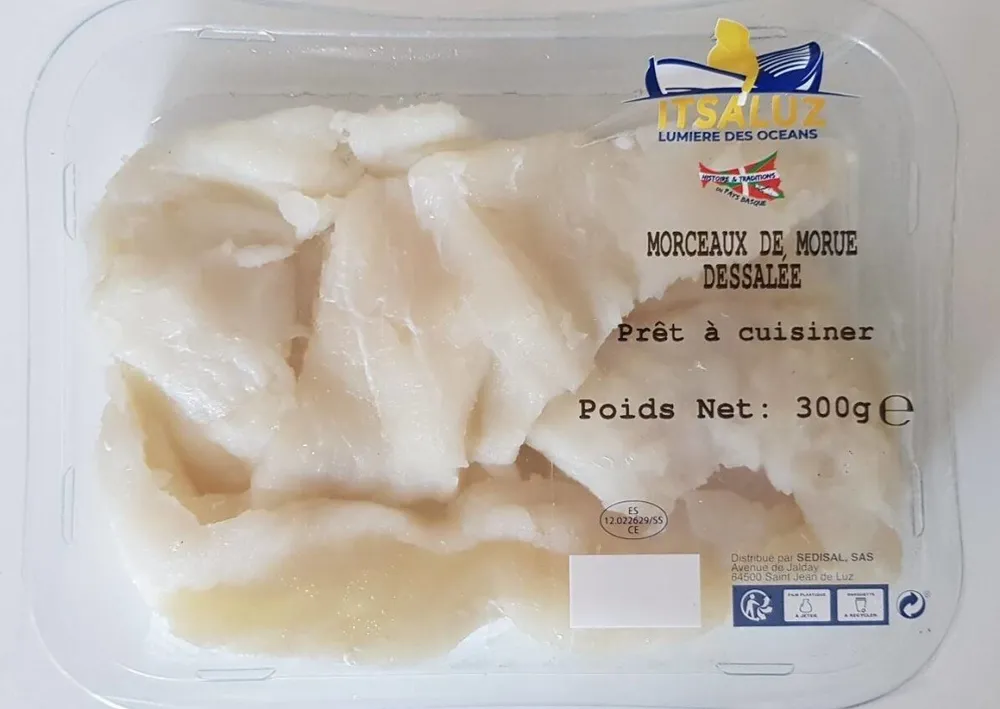Morceaux morue dessalee