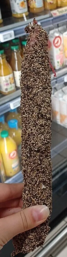 Saucisson sec au porc enrobé au poivre gris