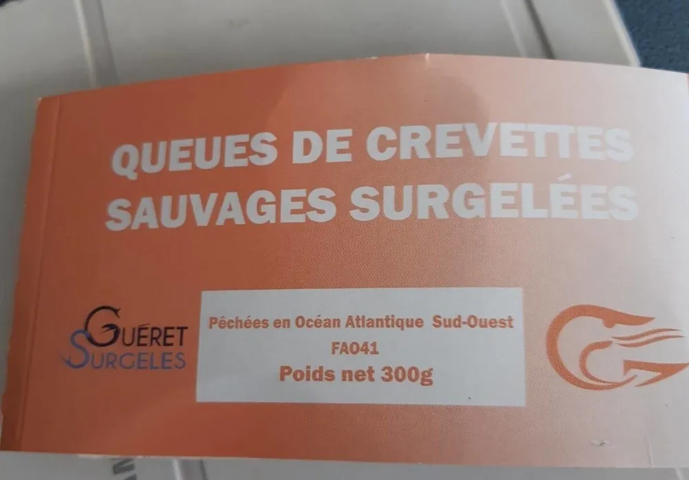 Queues de crevettes sauvages surgelées