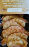 Queue de crevettes sauvages crues