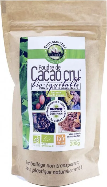 Poudre de cacao cru BIO et EQUITABLE(sans sucre) - sachet