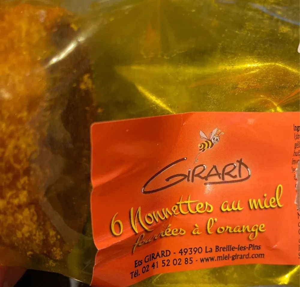 Nonettes au miel, fourrées à l'orange