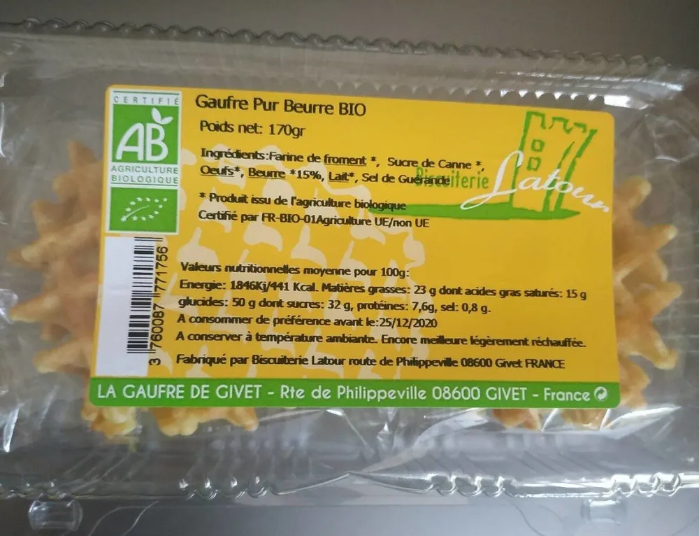 Les Gaufres Gourmandes Pur Beurre Bio