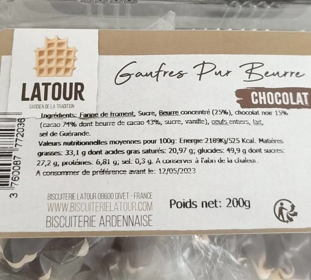 Gaufres Pur Beurre Chocolat