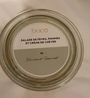 Salade de feves pommes et creme de chevre