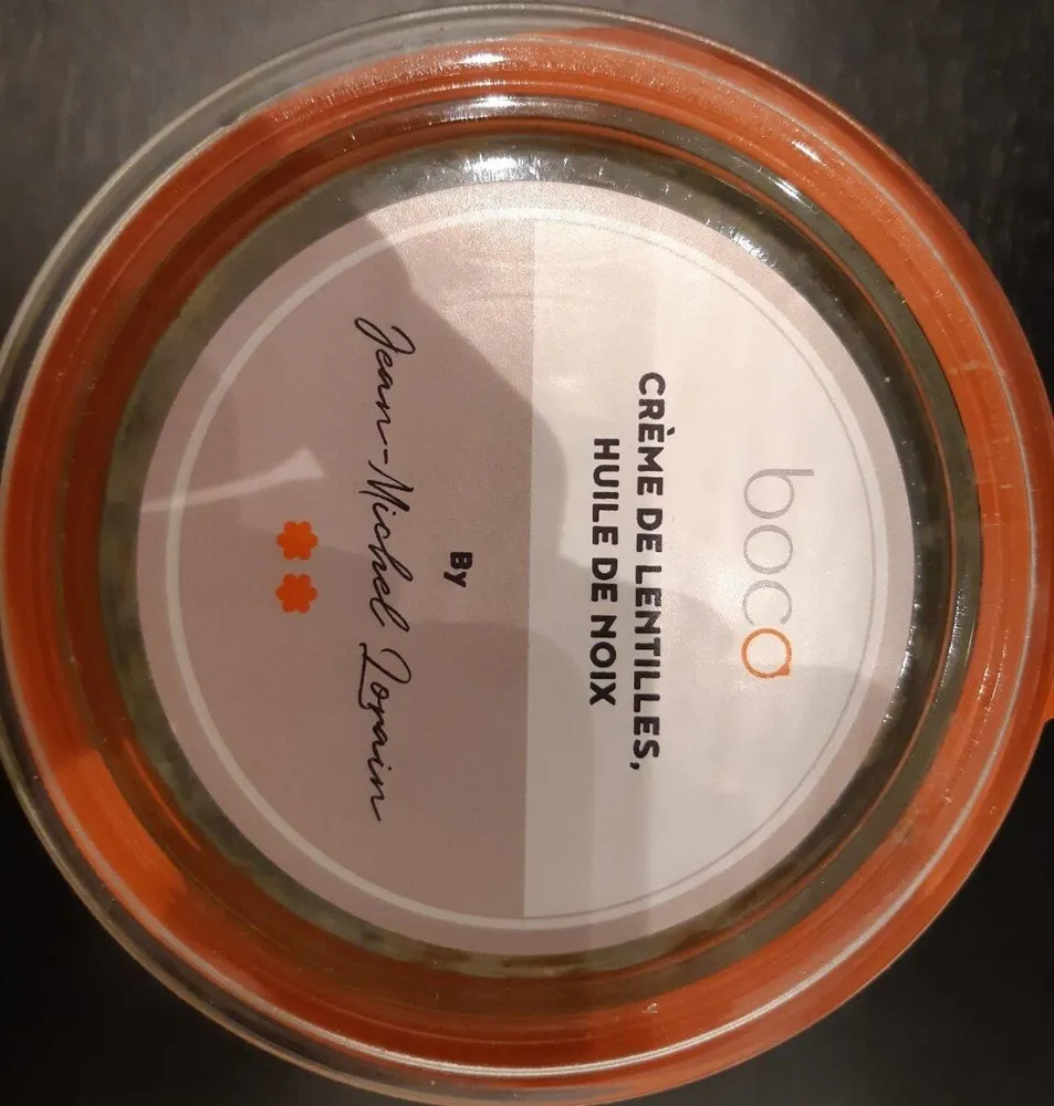 Crème de lentilles, huile de noix