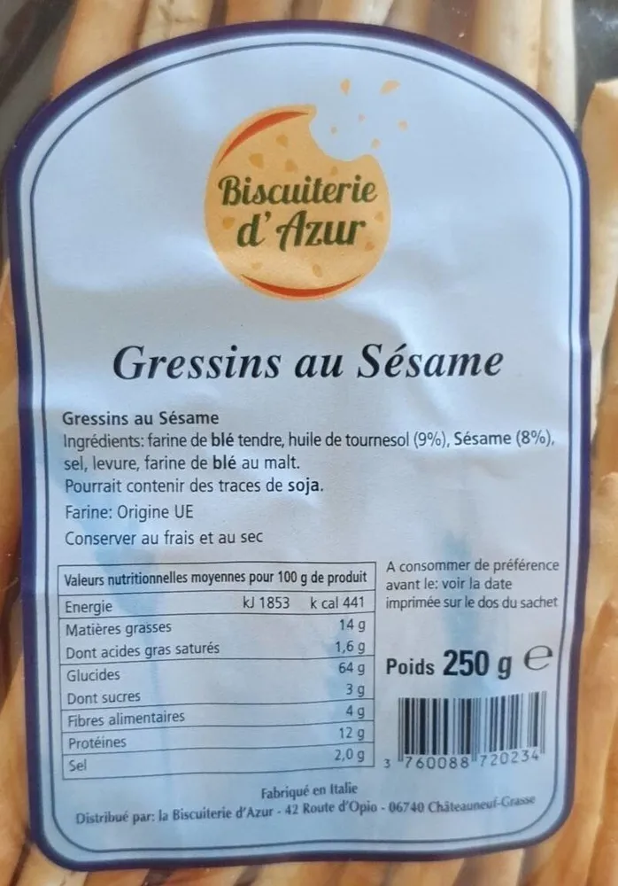 Gressins au Sésame