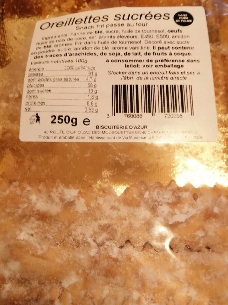 Oreillettes Sucrées