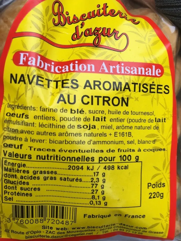 Navettes aromatisées au citron