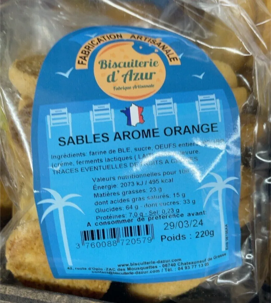 Sablés arôme orange
