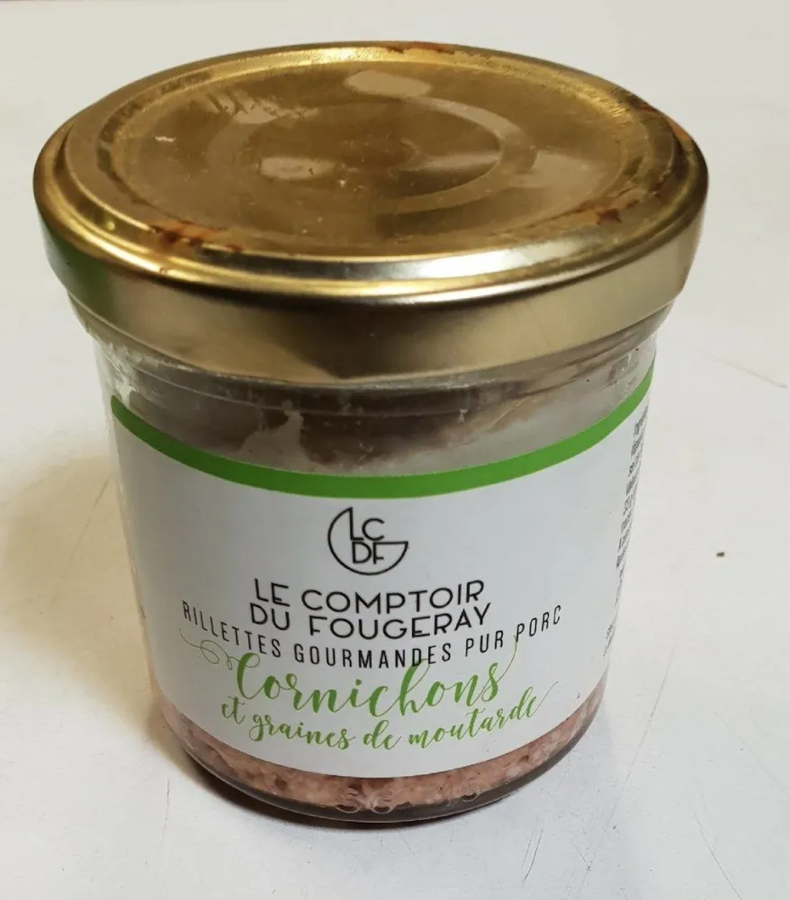 Rillettes gourmandes pur porc cornichons et graines de moutarde