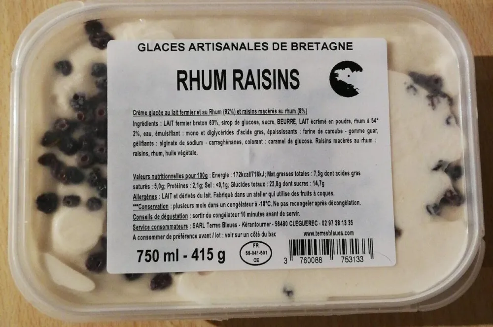 Glace Rhums raisins