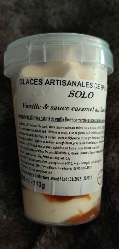 Glace artisanale de Bretagne vanille caramel