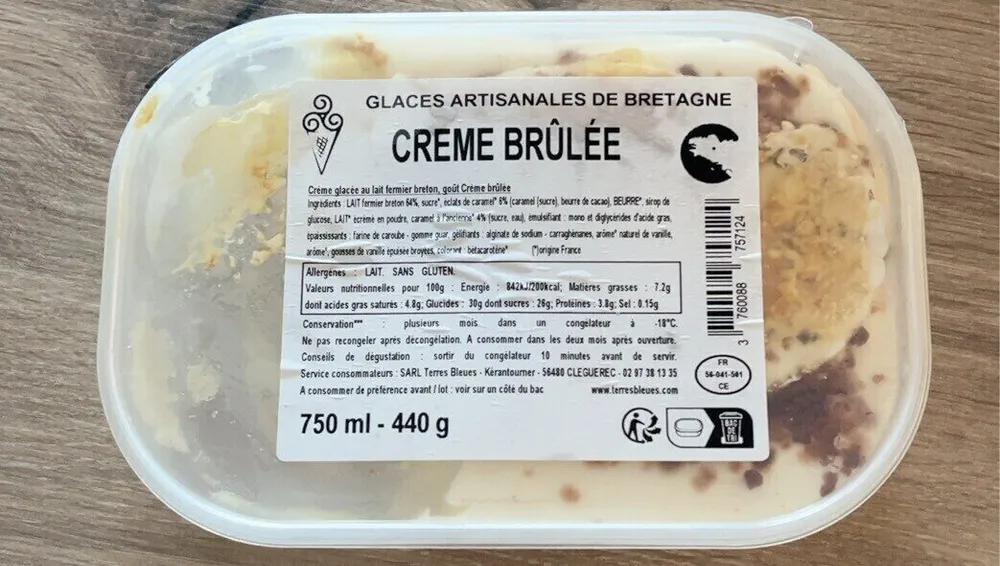 Glace crème brûlée
