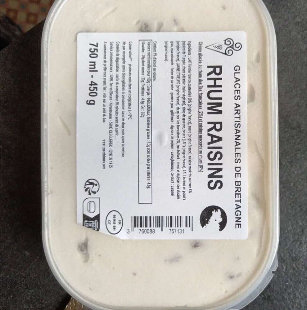 Glaces rhum raisins