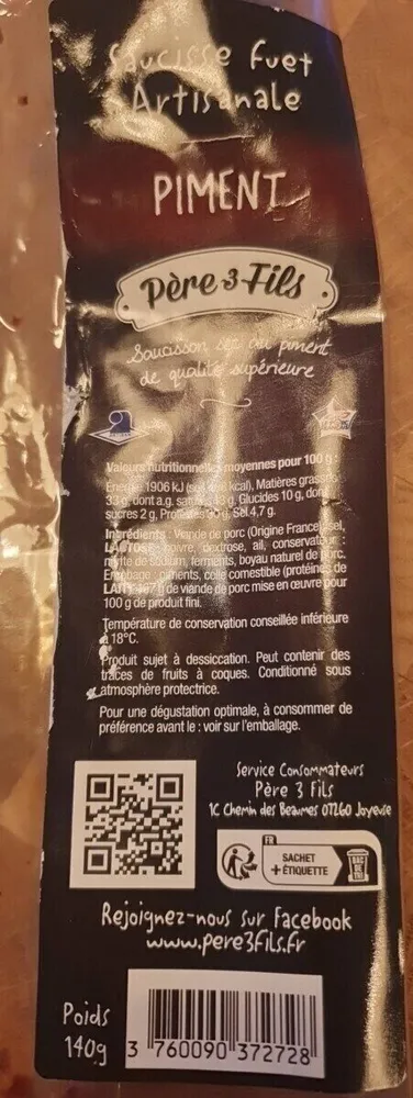 Saucisse fuet artisanale