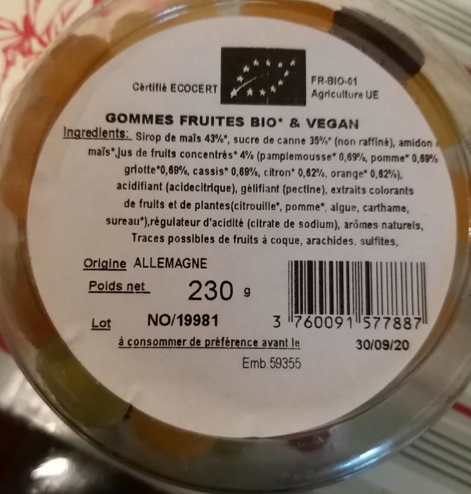 Bonbons coeurs bio et vegan