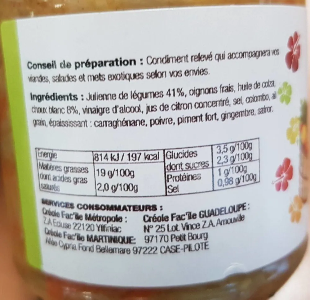 Achards de légumes