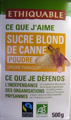 Sucre blond de canne en poudre Bio Ethiquable