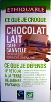 Chocolat au lait café cannelle Cacao origine République Dominicaine Ethiquable