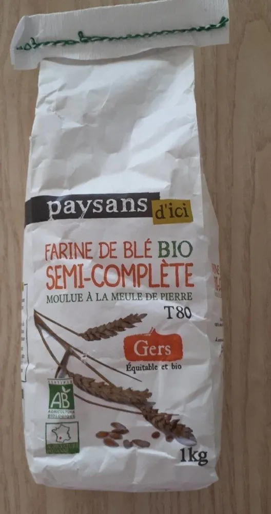 Farine de blé bio semi-complète T80