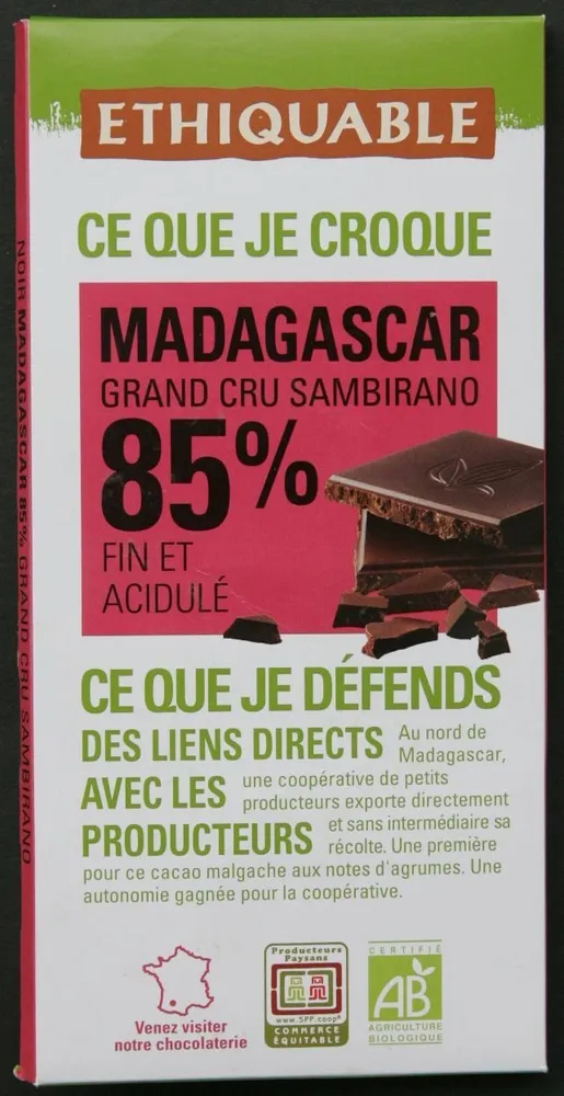Chocolat noir 85% Madagascar