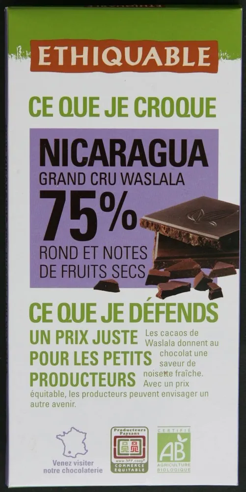 Nicaragua grand cru waslala 75%