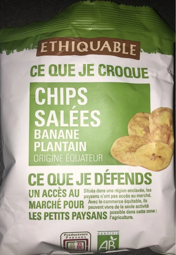 Chips salées banane plantain