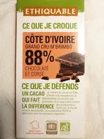 chocolat côte d\'ivoire 88%