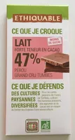 Chocolat Au Lait 47% Grand Cru Pérou Bio & équitable