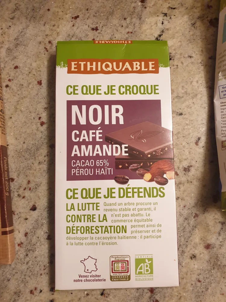 Chocolat noir café amande