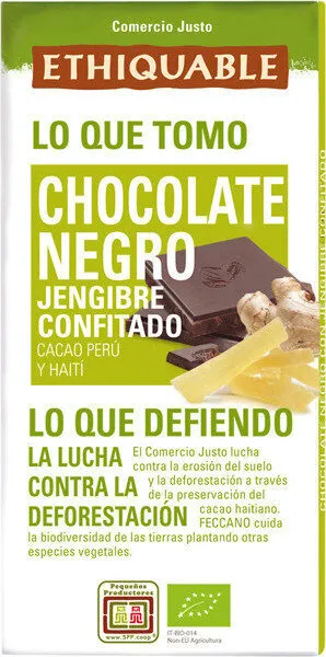 Chocolate negro ecológico de perú y haití con