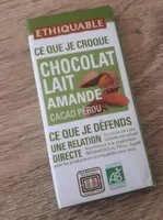 Mini tablette chocolat lait amande