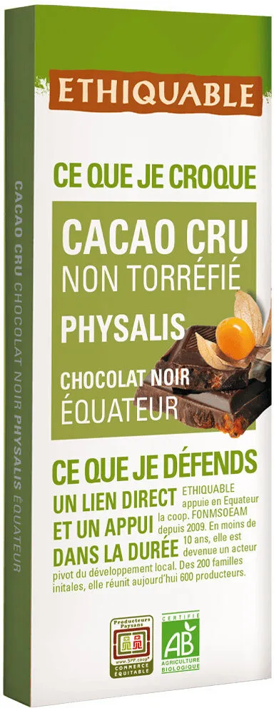 Cacao cru non torréfié physalis