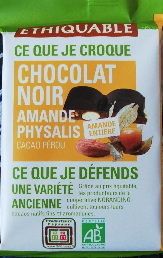 Chocolat noir amande physalis