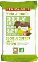 Chocolat lait 42% amande entière et pétale de céréales