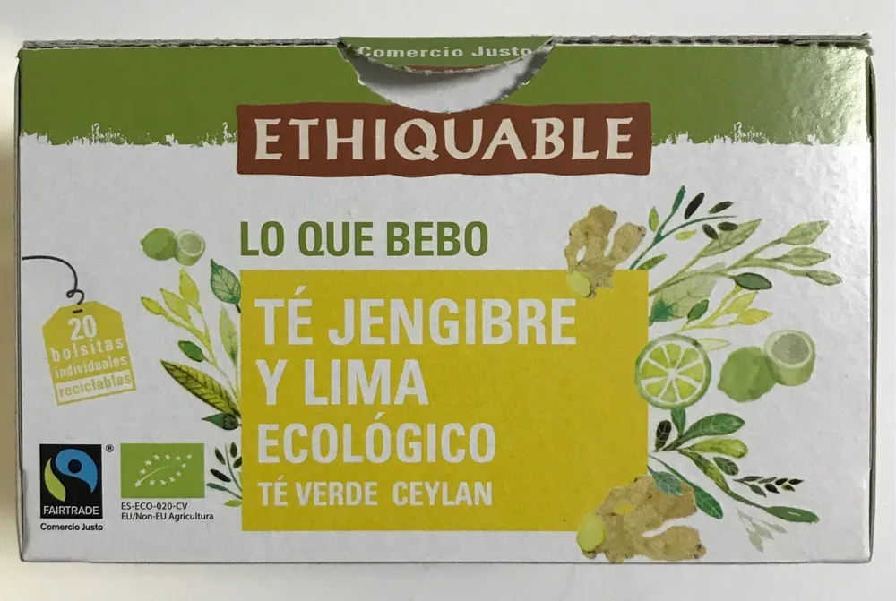Té jengibre y lima ecológico