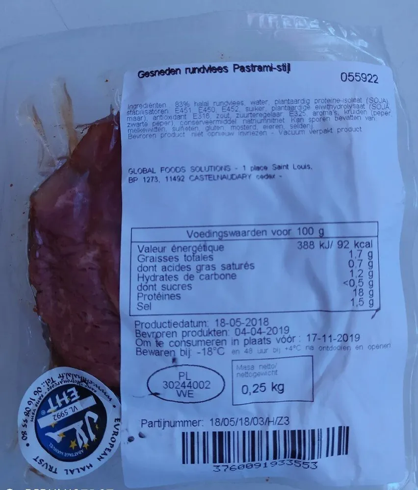 ÉMINCÉ DE BOEUF Façon pastrami