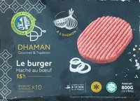 Dhaman-Le burger Haché au bœuf, À l'oignon x10