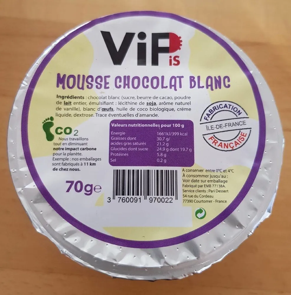 Mousse chocolat blanc