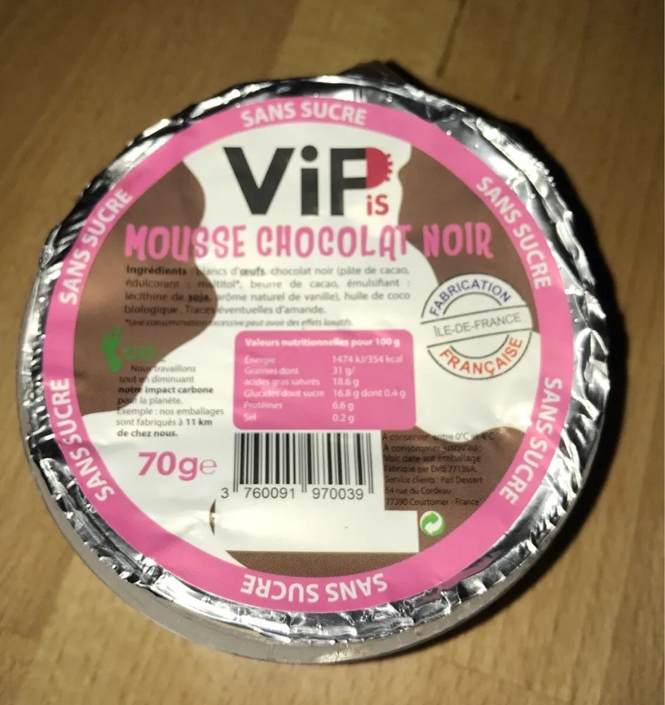 VIPis mousse chocolat noir