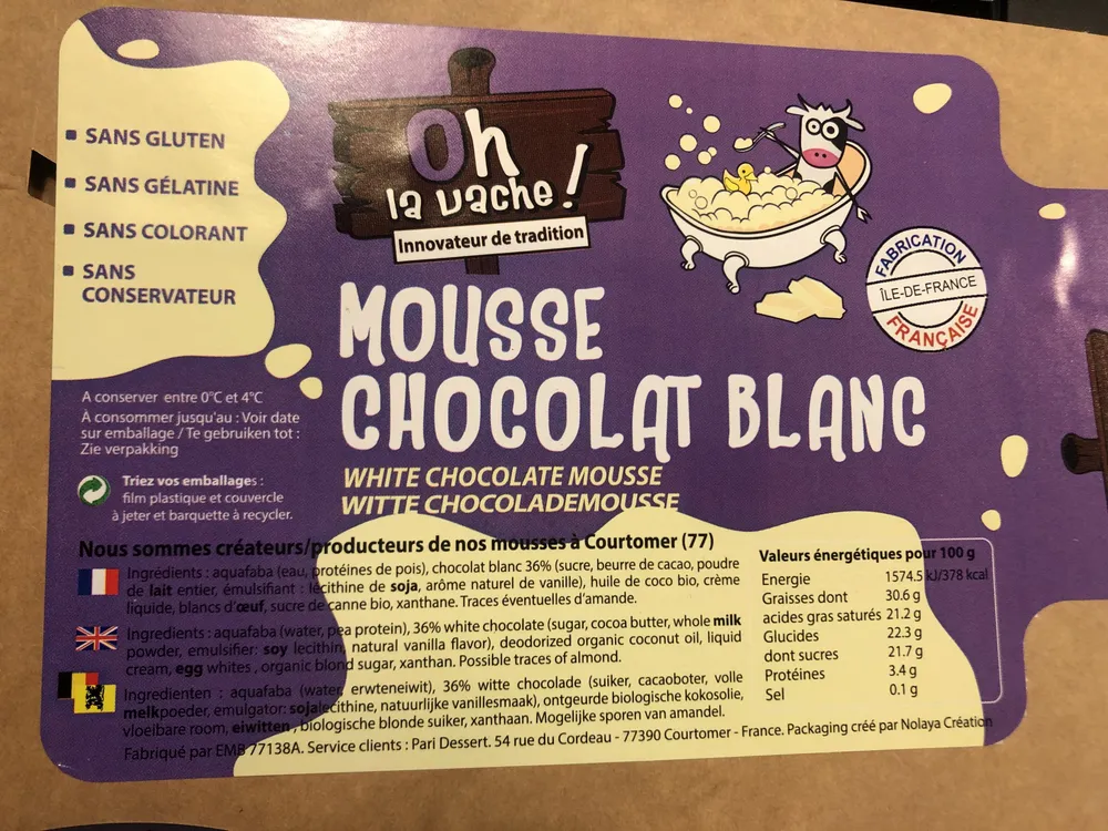 Mousse chocolat blanc