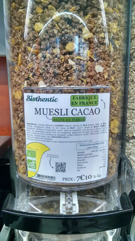 Muesli cacao vrac