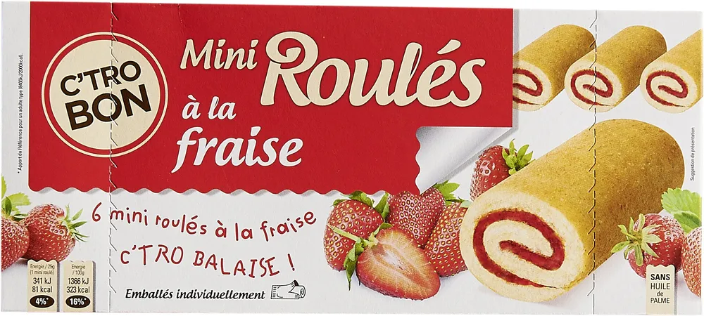 Mini rolls fourrage a la fraise